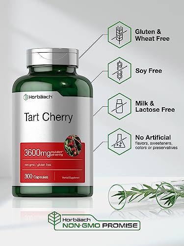 Tart Cherry Extract 3600mg | 300 Capsules  by Horbaach