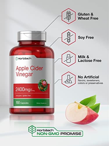 Apple Cider Vinegar Capsules | 2400mg | 150 Count  by Horbaach