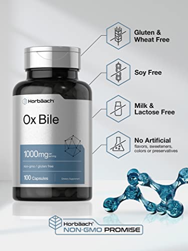 Ox Bile 1000 mg 100 Capsules by Horbaach