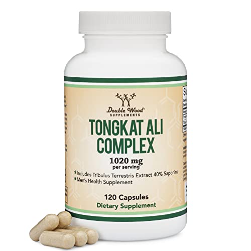 Tongkat Ali Extract 200 to 1 for Men (Longjack) Eurycoma Longifolia, 1020mg per Serving, 120 Capsules by Double Wood