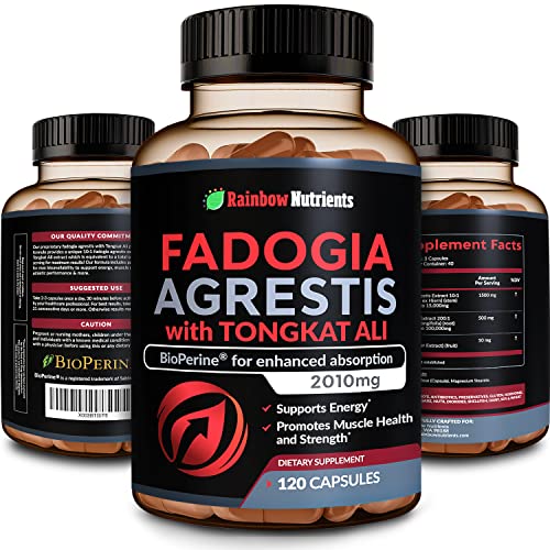 Fadogia Agrestis 15,000mg + Tongkat Ali 100,000mg + BioPerine® (120 Capsules) - Supports Energy, Strength, Muscle Health & Recovery, Drive & Athletic Performance - Non-GMO & Made in USA.