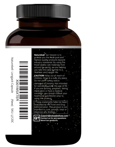 NatureBell Tongkat Ali 200:1 as Long Jack Extract (Eurycoma Longifolia), 1000mg Per Serving, 120 Capsules, Supports Energy, Stamina and Immune System for Men and Women, Indonesia Origin, Non-GMO