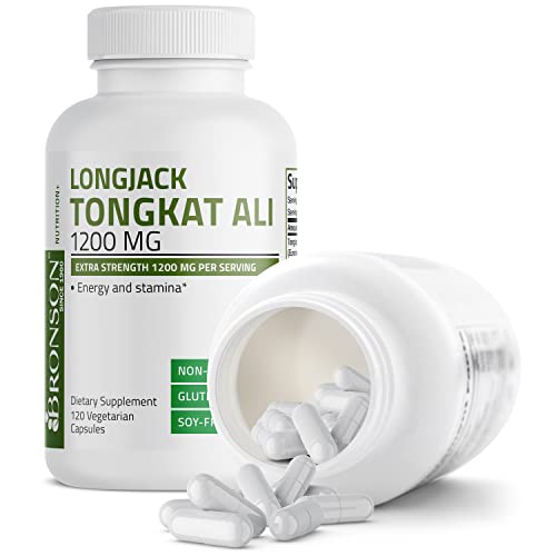 Bronson Longjack Tongkat Ali 1200mg Extra Strength 1200mg Per Serving, Supports Energy, Non-GMO, 120 Vegetarian Capsules