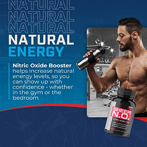 Sheer Strength Nitric Oxide Supplement - Muscle Building Nitric Oxide Booster with L Arginine and L Citrulline - Supports Vascularity & Energy - Promotes Muscle Growth & Pumps (7 Day Supply)