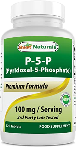 Best Naturals P5P Vitamin B6 (Pyridoxal 5 Phosphate) 100 mg/Serving - 120 Tablets - an Active Form of Vitamin B6