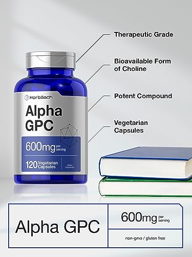 Alpha GPC 600mg | 120 Capsules | Vegetarian, by Horbaach