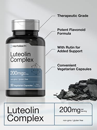 Luteolin Complex with Rutin | 50 Capsules | Vegetarian, Non-GMO & Gluten Free Flavonoid Formula | by Horbaach