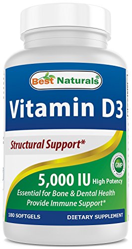 Best Naturals Vitamin D3 5000 Iu for Stronger & Healthier Bones, 180 Count