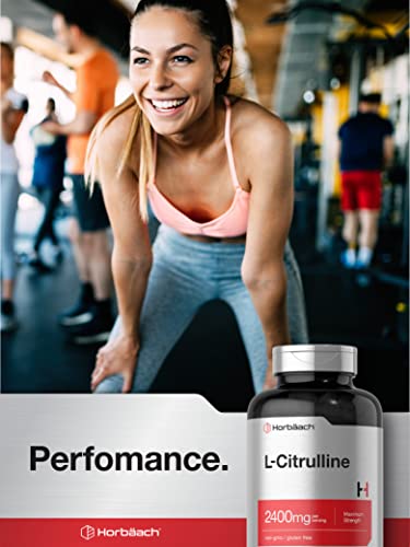 L Citrulline 2400 mg per Serving | 180 Capsules | Maximum Strength, Free Form Amino Acid | Non-GMO, Gluten Free L-Citrulline Supplement | by Horbaach