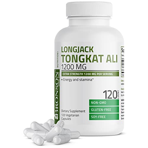 Bronson Longjack Tongkat Ali 1200mg Extra Strength 1200mg Per Serving, Supports Energy, Non-GMO, 120 Vegetarian Capsules