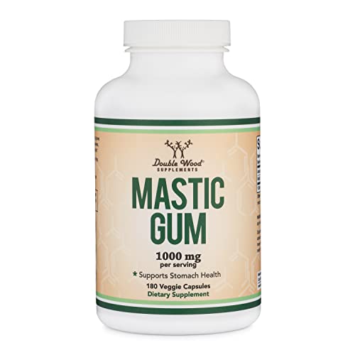 Double Wood Supplements Mastic Gum Capsules 180 Count (1,000mg per Serving)