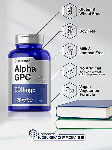 Alpha GPC 600mg | 120 Capsules | Vegetarian, by Horbaach