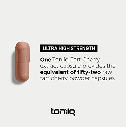 Toniiq Ultra High Strength Tart Cherry Capsules - 52,000mg 52x Concentrated Extract - Highly Concentrated and Highly Bioavailable - 120 Capsules