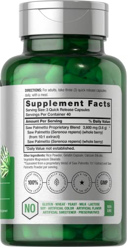 Saw Palmetto Extract | 120 Capsules by Horbaach