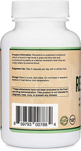 Resveratrol Supplement 500mg Per Serving, 120 Capsules by Double Wood