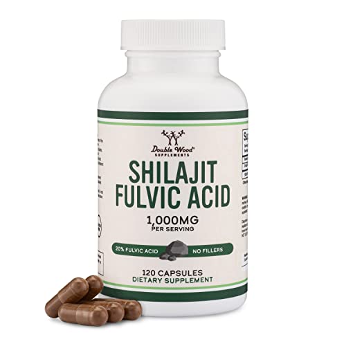 Shilajit Pure Himalayan Capsules (20% Fulvic Acid Supplement) 1,000mg of  by Double Wood