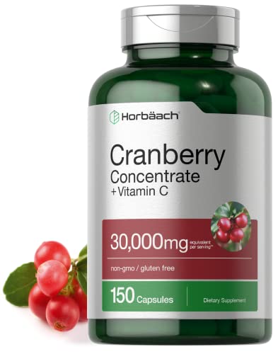 Cranberry Concentrate Extract + Vitamin C | 30,000mg | 150 Capsules | by Horbaach