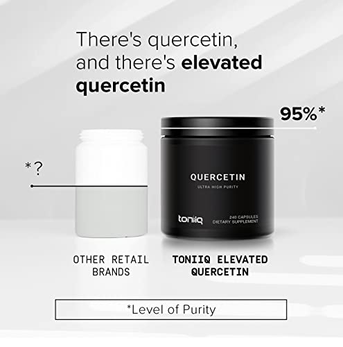 Toniiq Ultra High Purity Quercetin Capsules - 95%+ Highly Purified and Highly Bioavailable - 1000mg Per Serving - 240 Capsules Quercetin Supplement