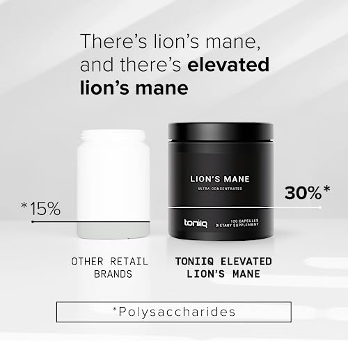 Ultra Concentrated Lions Mane Supplement Capsules Made with Organic Lion’s Mane - 30% Third Party Tested Polysaccharides - 10:1 Concentrated Extract - 18,000mg Lion’s Mane Mushroom Powder Equivalent