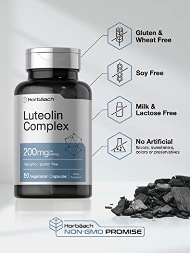 Luteolin Complex with Rutin | 50 Capsules | Vegetarian, Non-GMO & Gluten Free Flavonoid Formula | by Horbaach