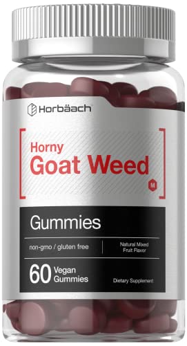 Horny Goat Weed Gummies | 60 Count | Vegan, Non-GMO, and Gluten Free Extract Formula with Maca | Natural Mixed Fruit Flavor | by Horbaach